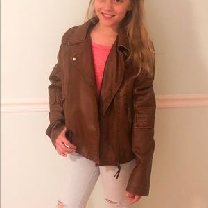 A brown leather jacket